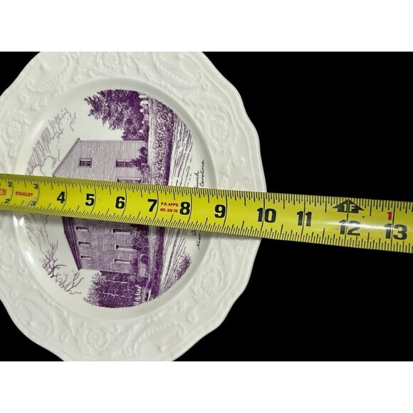 Adam Antique Steubenville St Paul’s Church North Carolina 10” Plate Ivory Violet - Picture 5 of 9